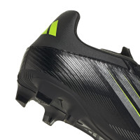 adidas F50 Club Gazon Naturel Gazon Artificiel Chaussures de Foot (MG) Noir Argenté Néon Jaune