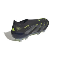 adidas Predator Elite Sans Lacets Crampons Vissés Chaussures de Foot (SG) Noir Gris Foncé Jaune Néon
