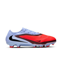 Nike Phantom 6 Low Pro Gazon Naturel Chaussures de Foot (FG) Bleu Clair Rouge Vif Noir