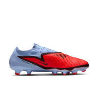 Nike Phantom 6 Low Pro Gazon Naturel Chaussures de Foot (FG) Bleu Clair Rouge Vif Noir