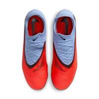 Nike Phantom 6 Low Pro Gazon Naturel Chaussures de Foot (FG) Bleu Clair Rouge Vif Noir