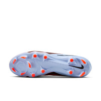 Nike Phantom 6 Low Pro Gazon Naturel Chaussures de Foot (FG) Bleu Clair Rouge Vif Noir