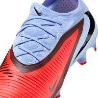 Nike Phantom 6 Low Pro Gazon Naturel Chaussures de Foot (FG) Bleu Clair Rouge Vif Noir