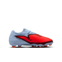 Nike Phantom 6 Low Pro Gazon Naturel Artificiel Chaussures de Foot (MG) Enfants Bleu Clair Rouge Vif Noir