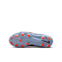 Nike Phantom 6 Low Pro Gazon Naturel Artificiel Chaussures de Foot (MG) Enfants Bleu Clair Rouge Vif Noir