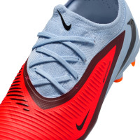 Nike Phantom 6 Low Pro Gazon Naturel Artificiel Chaussures de Foot (MG) Enfants Bleu Clair Rouge Vif Noir