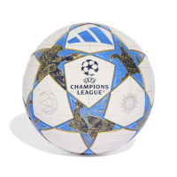 adidas UEFA Champions League League J350 Ballon de Foot Taille 5 2025-2026 Blanc Bleu Doré