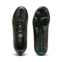 PUMA Ultra 6 Play Gazon Naturel Artificiel Chaussures de Foot (MG) Enfants Noir Vert Foncé Vert Vif