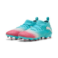 PUMA Future 8 Match Re-Charge Gras / Kunstgras Voetbalschoenen (MG) Kids Blauw Roze Wit