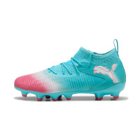 PUMA Future 8 Match Re-Charge Gras / Kunstgras Voetbalschoenen (MG) Kids Blauw Roze Wit
