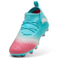 PUMA Future 8 Match Re-Charge Gras / Kunstgras Voetbalschoenen (MG) Kids Blauw Roze Wit