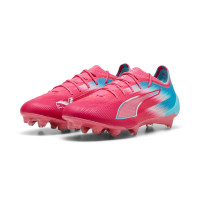 Chaussures de football PUMA Ultra 6 Ultimate Re-Charge Grass (FG) roses, bleues et blanches