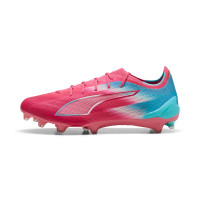 Chaussures de football PUMA Ultra 6 Ultimate Re-Charge Grass (FG) roses, bleues et blanches