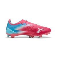 Chaussures de football PUMA Ultra 6 Ultimate Re-Charge Grass (FG) roses, bleues et blanches