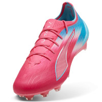 Chaussures de football PUMA Ultra 6 Ultimate Re-Charge Grass (FG) roses, bleues et blanches