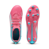 PUMA Ultra 6 Match Re-Charge Gras / Kunstgras Voetbalschoenen (MG) Kids Roze Blauw Wit