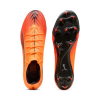 PUMA Ultra 6 Ultimate Carbon Gazon Naturel Chaussures de Foot (FG) Orange Noir Argenté