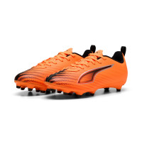 PUMA Ultra 6 Play Gazon Naturel Artificiel Chaussures de Foot (MG) Enfants Orange Noir Argenté