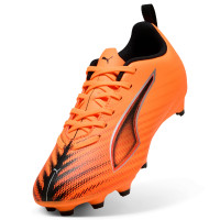 PUMA Ultra 6 Play Gazon Naturel Artificiel Chaussures de Foot (MG) Enfants Orange Noir Argenté