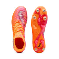 PUMA Future 8 Ultimate IJzeren-Nop Voetbalschoenen (SG) Oranje Roze Zwart