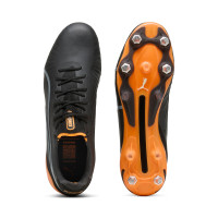 PUMA King Ultimate Crampons Vissés Chaussures de Foot (SG) Noir Orange Argenté