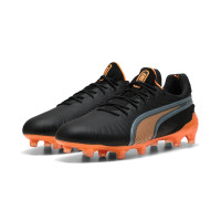PUMA King Ultimate Gras / Kunstgras Voetbalschoenen (MG) Zwart Oranje Zilver