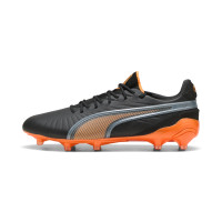 PUMA King Ultimate Gras / Kunstgras Voetbalschoenen (MG) Zwart Oranje Zilver