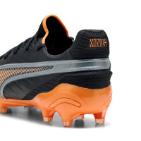 PUMA King Ultimate Gras / Kunstgras Voetbalschoenen (MG) Zwart Oranje Zilver