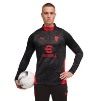 PUMA AC Milan Haut d'Entraînement 1/4 Zip 2025-2026 Noir Rouge