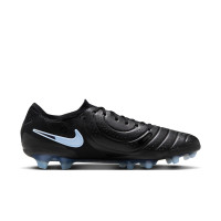 Nike Tiempo Legend 10 Elite Gazon Naturel Chaussures de Foot (FG) Noir Bleu Clair