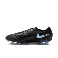 Nike Tiempo Legend 10 Elite Gazon Naturel Chaussures de Foot (FG) Noir Bleu Clair