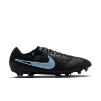 Nike Tiempo Legend 10 Pro Gazon Naturel Chaussures de Foot (FG) Noir Bleu Clair