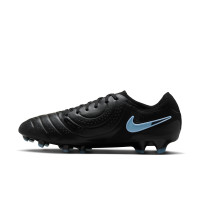 Nike Tiempo Legend 10 Pro Gazon Naturel Chaussures de Foot (FG) Noir Bleu Clair