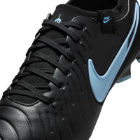 Nike Tiempo Legend 10 Pro Gazon Naturel Chaussures de Foot (FG) Noir Bleu Clair