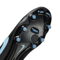 Nike Tiempo Legend 10 Pro Gazon Naturel Chaussures de Foot (FG) Noir Bleu Clair