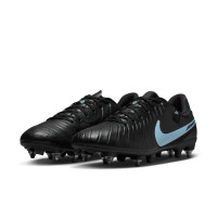 Nike Tiempo Legend 10 Academy IJzeren-Nop Voetbalschoenen (SG) Anti-Clog Zwart Lichtblauw