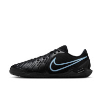 Nike Tiempo Legend 10 Club Chaussures de Foot en Salle (IN) Noir Bleu Clair