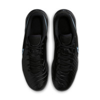 Nike Tiempo Legend 10 Club Chaussures de Foot en Salle (IN) Noir Bleu Clair
