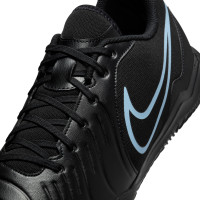 Nike Tiempo Legend 10 Club Chaussures de Foot en Salle (IN) Noir Bleu Clair