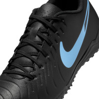 Nike Tiempo Legend 10 Club Turf Chaussures de Foot (TF) Noir Bleu Clair