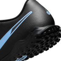 Nike Tiempo Legend 10 Club Turf Chaussures de Foot (TF) Noir Bleu Clair