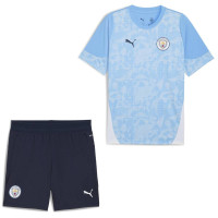 PUMA Manchester City Ensemble Training 2025-2026 Enfants Bleu Clair Bleu Foncé Blanc
