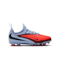 Nike Phantom 6 Low Academy Gazon Naturel Artificiel Chaussures de Foot (MG) Enfants Bleu Clair Rouge Vif Noir