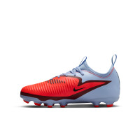 Nike Phantom 6 Low Academy Gazon Naturel Artificiel Chaussures de Foot (MG) Enfants Bleu Clair Rouge Vif Noir