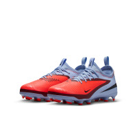 Nike Phantom 6 Low Academy Gazon Naturel Artificiel Chaussures de Foot (MG) Enfants Bleu Clair Rouge Vif Noir