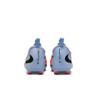 Nike Phantom 6 Low Academy Gazon Naturel Artificiel Chaussures de Foot (MG) Enfants Bleu Clair Rouge Vif Noir