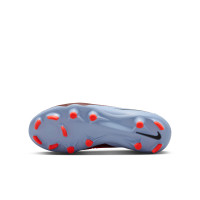 Nike Phantom 6 Low Academy Gazon Naturel Artificiel Chaussures de Foot (MG) Enfants Bleu Clair Rouge Vif Noir