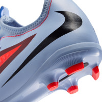 Nike Phantom 6 Low Academy Gazon Naturel Artificiel Chaussures de Foot (MG) Enfants Bleu Clair Rouge Vif Noir