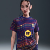 Nike FC Barcelona Pre-Match Trainingsshirt 2025-2026 Dames Donkerblauw Rood Goud