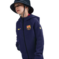 Nike FC Barcelone Tech Fleece Survêtement Full-Zip 2025-2026 Enfants Mauve Foncé Doré